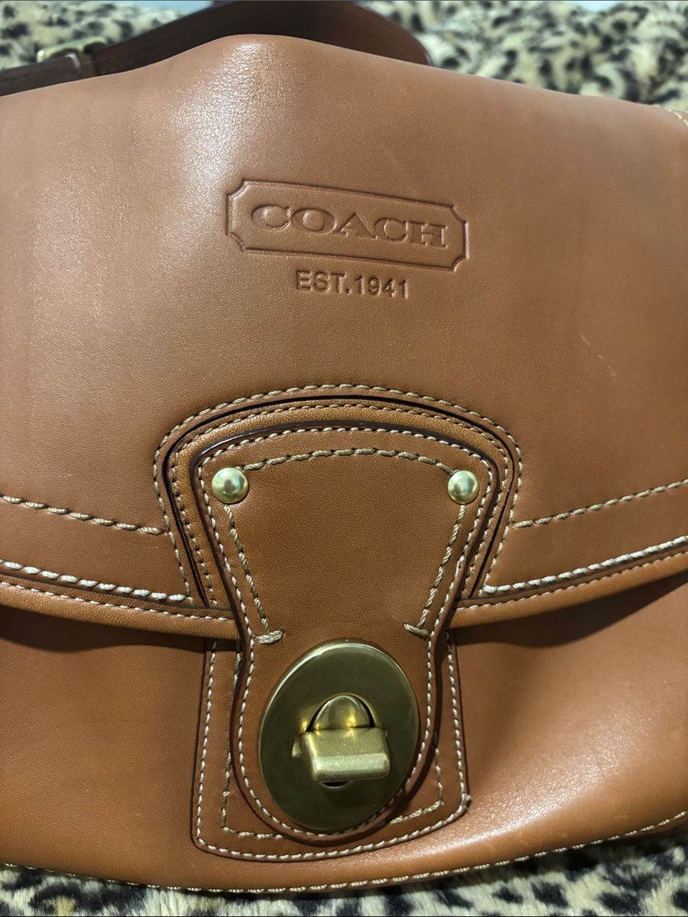 COACH Tan Leather Flap Shoulder Bag - Picture 10 of 15